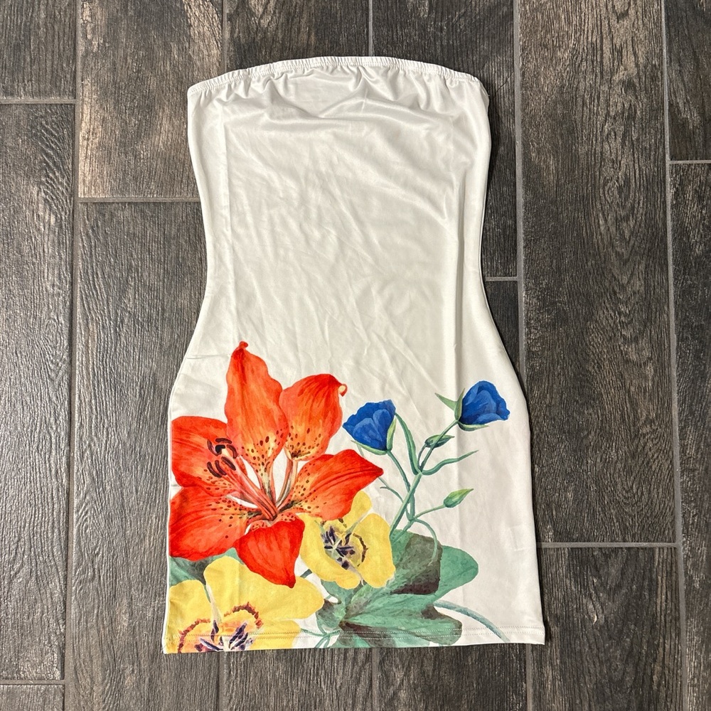 Floral Strapless Dress